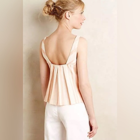 Anthropologie HD in Paris Cream Pink Top (Size US6) - Picture 4 of 15